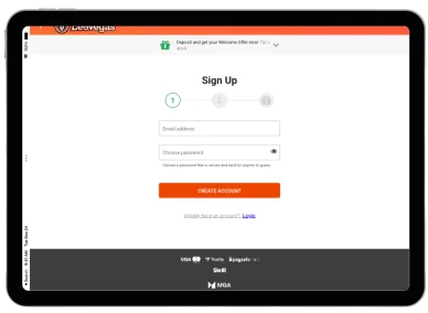 Registration at LeoVegas step 1