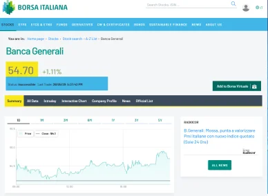 Banca Generali azioni