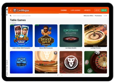 LeoVegas Table Games