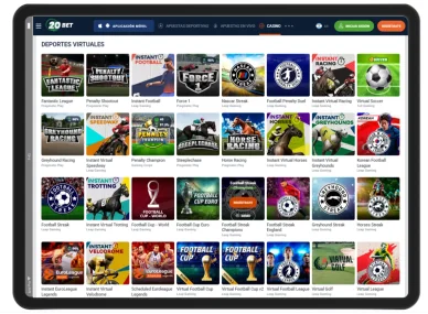 Deportes virtuales en el casino online 20BET