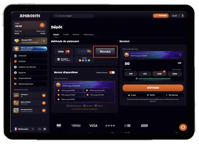 Aphrodite casino proposant Revolut