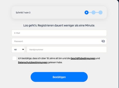 Registrierung in Casino Jaa Bet Casino Registrierung