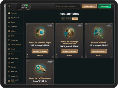 Bonus sport HeroSpin.