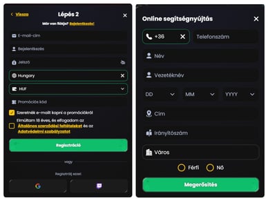 Corsaza regisztráció