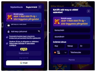 Spingranny Kaszinó regisztráció