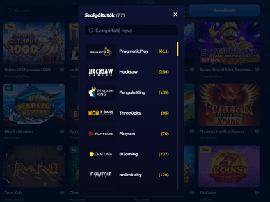 A RioAce online kaszinó játék szolgáltatói