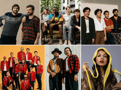 Colagem com vários artistas confirmados no cartaz do festival