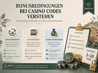 Bonusbedingungen in Online Casino