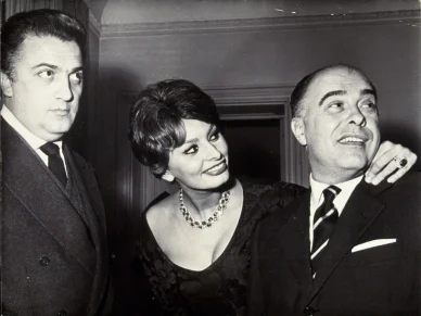 Loren con il marito e Fellini