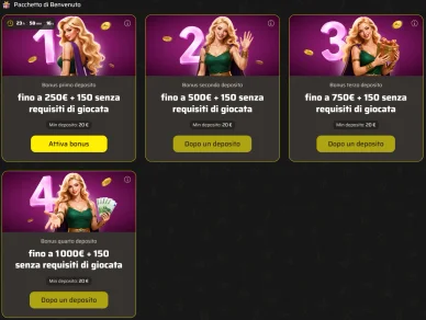 Pacchetto di benvenuto Runa Casino su quattro depositi Bonus di benvenuto Runa Casino
