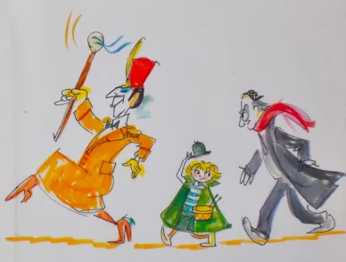 Uno dei disegni di Fellini