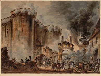 Manifestations en France : prise de la Bastille. Manifestations en France : Révolution de 1789.