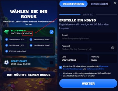 Regestriten mit Startguthaben in neuen Casinos