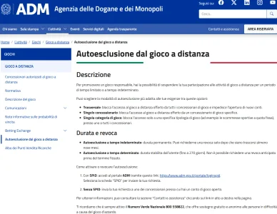 Sito ufficiale ADM ADM — sezione Gioco a distanza