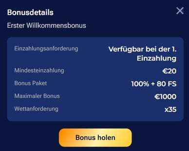 Willkommenspaket im Casino Willkommensbonus im Casino Spinita