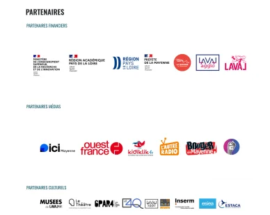 Partenaires institutionnels et culturels de ZOOM de Laval. Logos des partenaires financiers, médias et culturels de ZOOM de Laval.