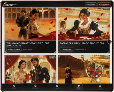 Weitere Boni des Casinos Casina