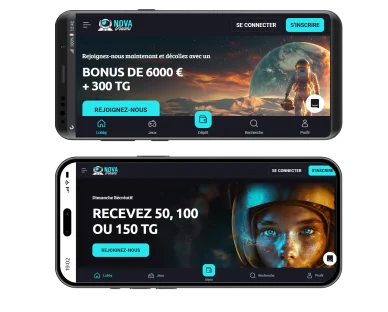 Interface mobile moderne de NovaDreams Casino.