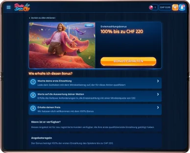 DudeSpin bonus casino Bereich mit Bonusangeboten DudeSpin