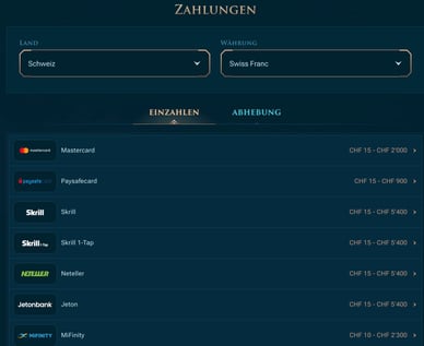 Zahlungsmethoden bei Slotuna für Schweizer Spielerügbar sind Zahlungsmethoden bei Slotuna für Schweizer Spieler