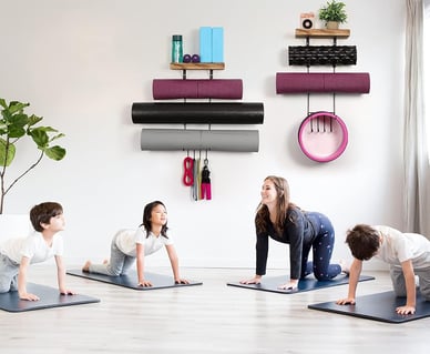  yoga mat on the wall