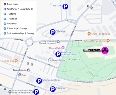 turun linna pysäköinti