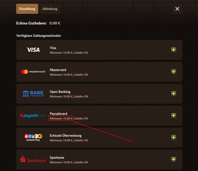 Mindestdeposit 10 Euro Neueste Online Casino mit Paysafecard