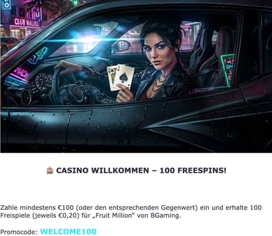 Bonus Codes Casino Screenshot