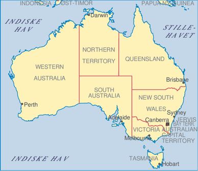 Den australske unionen, inndeling i kolonier