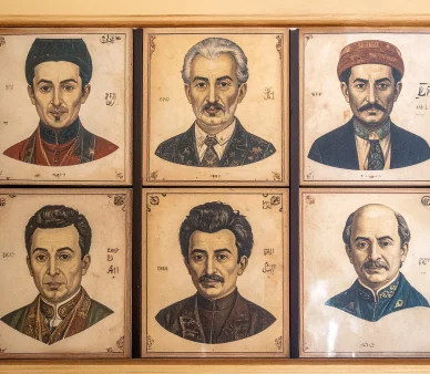 لوحات فنية لست شخصيات سياسية وتاريخية بارزة أثرت في تاريخ كاشمر