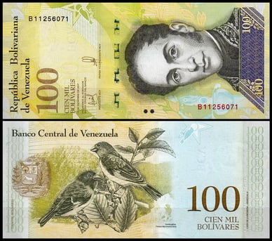 Купюра 100 000 венесуэльских боливаров