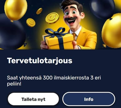 kasinopelit kirjautumis bonus