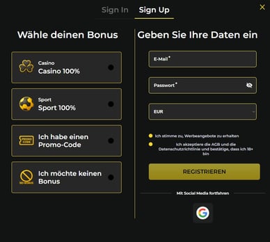 Registrierung Casino OneClick