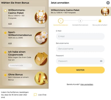 WinMega Casino Registrierung