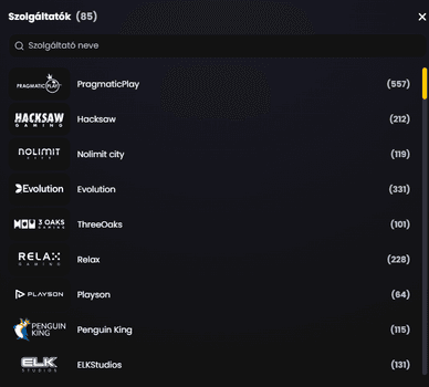 Corsaza Kaszinó játékszoftver  