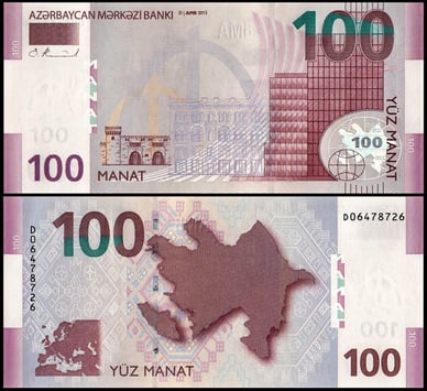 Валюта 100 азербайджанських манатів