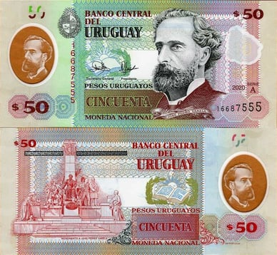 Валюта 50 уругвайских песо