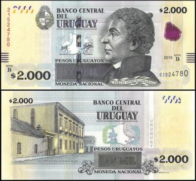 Валюта 2000 уругвайских песо
