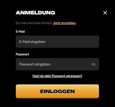 Anmeldung im Spinsy Casino