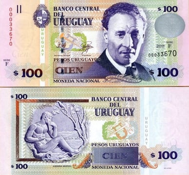 Валюта 100 уругвайских песо