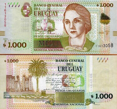 Валюта 1000 уругвайских песо