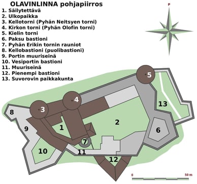 olavinlinna pohjapiirros