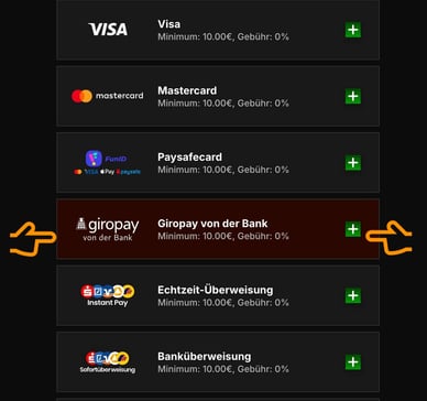 Casino- Einzahlungen mit Giropay