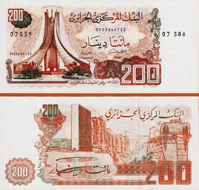 200 dinari algerini 1983
