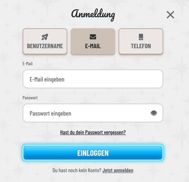 Anmeldung in Casino Wyns Casino Login
