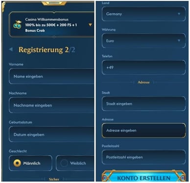 Füllen Sie Ihre persönlichen In Geben Sie bei der Registrierung im OceanSpin Casino echte persönliche Daten an