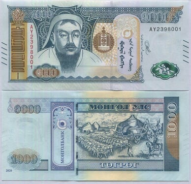 Купюра 1000 монгольских тугриков