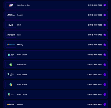 Abhebung Abhebung im WishWin Casino