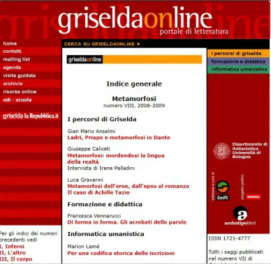 Numero di Griseldaonline-2008 Griseldaonline 2008