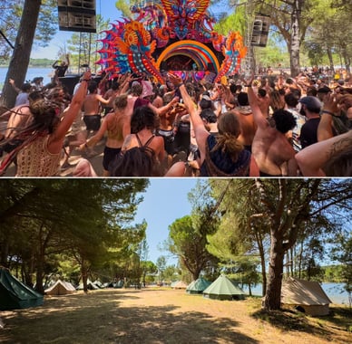 Tendas do ZNA Gathering 2026, festival de campismo